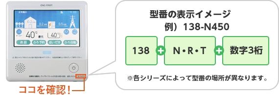 型番の表示イメージ